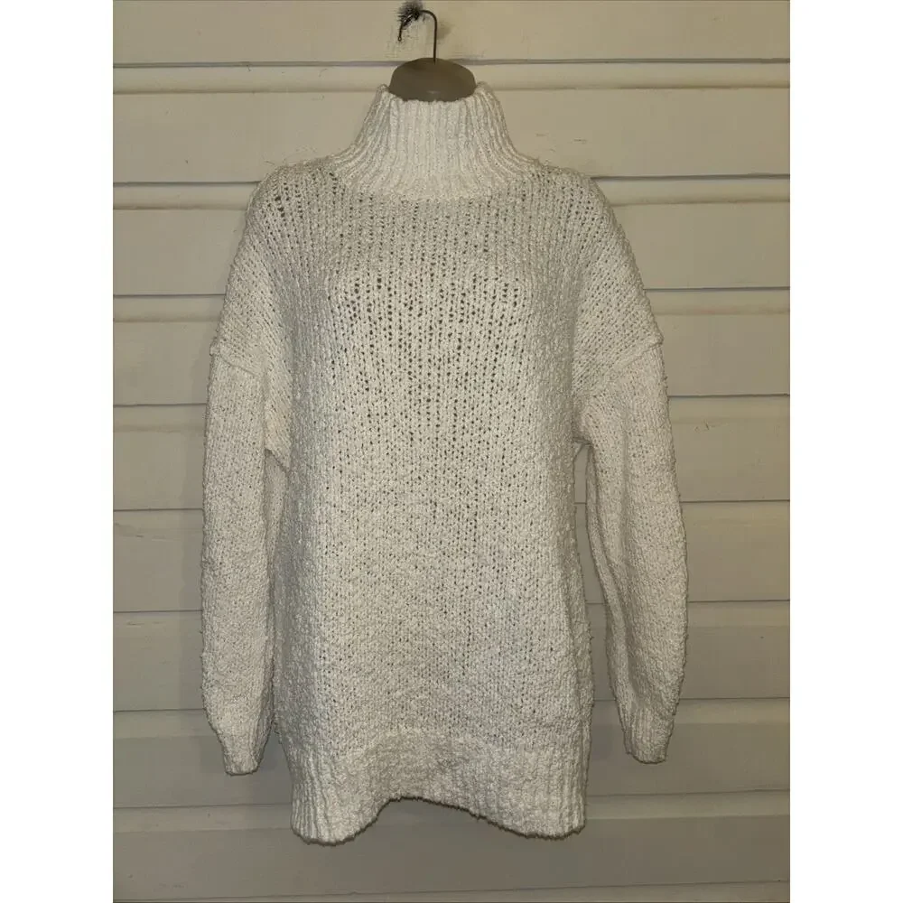 By Anthropologie Chunky Knit Mock Neck Long Sleeve Pullover Sweater Size M - Picture 1 of 7